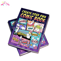 Services d'impression personnalisée en gros de livres brochés, livres de croquis à couverture souple avec reliure verticale et de livres de bandes dessinées vierges avec de nombreux modèles