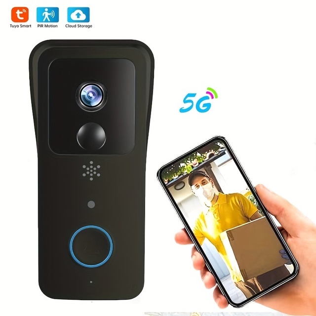 Tuya Smart IP WiFi Video Doorbell with 1080p Indoor Intercom 2.4G/5G Waterproof Smart Door Phones Two-Way Audio Night Vision