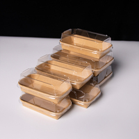 Scatola per Sushi in Carta con Coperchio a Cupola in PET Trasparente, Contenitore Monouso Ecologico per Sushi da Asporto, Direttamente dalla Fabbrica, Basso MOQ, Campione Gratuito
