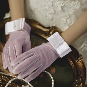 Longueur du poignet des femmes mariée avec des perles <span class=keywords><strong>pour</strong></span> les <span class=keywords><strong>gants</strong></span> <span class=keywords><strong>de</strong></span> doigt <span class=keywords><strong>de</strong></span> robe <span class=keywords><strong>de</strong></span> mariée - Product Image 2