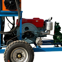 Foreuse de puits d'eau portable sur roues, entièrement hydraulique, à moteur diesel, pour l'irrigation agricole et les petites exploitations