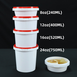 Borui Plastics Disposable Bowl 240-750Ml With Lid Round Soup Box <b>Microwave</b> Safe - Product Image 2