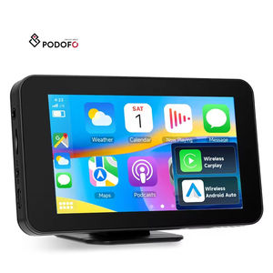 Podofo - Navegador Portátil Inalámbrico para Automóvil con Pantalla Táctil IPS de 4.7'', CarPlay/Android Auto, GPS/BT/FM/AUX/EQ/Salida de Audio, Fácil Instalación - Product Image 1
