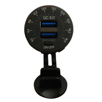 Version améliorée du chargeur de voiture 12V 3.0 à double port USB, charge rapide avec interrupteur, chargeur double USB