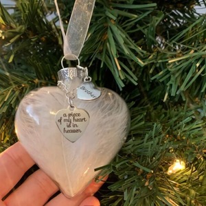 Colgante Conmemorativo <span class=keywords><strong>Mi</strong></span> Corazón en el Cielo, Decoraciones con Nombre, Recuerdos, Pluma, Bola <span class=keywords><strong>de</strong></span> Plástico Decorativa - Product Image 4