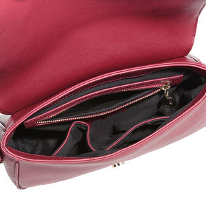 Colore <span class=keywords><strong>Bordeaux</strong></span> In Pelle Saffiano Flap <span class=keywords><strong>Borsa</strong></span> A <span class=keywords><strong>Tracolla</strong></span> Ragazze Logo Personalizzato Crossbody Bag Per Lo Shopping - Product Image 5