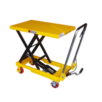 Chariot élévateur à ciseaux hydraulique de 150 kg avec 4 roues |   Chariot à levage manuel pour entrepôt et atelier