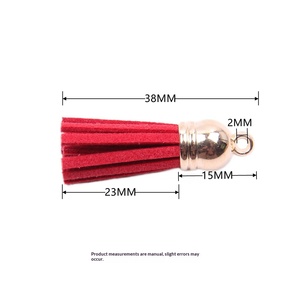 BB-055 Accesorios de Joyería DIY, Borlas de Cordón de Gamuza Retro Doradas de 3cm <span class=keywords><strong>y</strong></span> 38cm, Accesorios para <span class=keywords><strong>Bolsos</strong></span> <span class=keywords><strong>y</strong></span> Maletas - Product Image 4