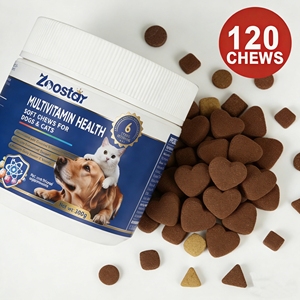 חטיפי מולטי-ויטמין רכים 15 ב-1 לכלבים וחתולים, לעור ופרווה, לבריאות המפרקים והירכיים, ותמיכה חיסונית. - Product Image 1