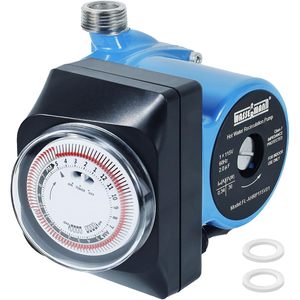 Pompe de recirculation d'eau chaude Wassermann 115V avec contrôle par minuterie pour usage intérieur, en acier inoxydable bleu - Product Image 1