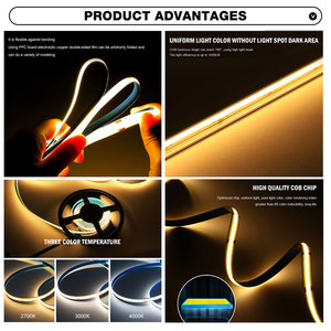 Bande lumineuse LED COB <span class=keywords><strong>flexible</strong></span> à haute luminosité, longueur personnalisée, carte nue, DC 24V 10W, avec NFC - Product Image 3