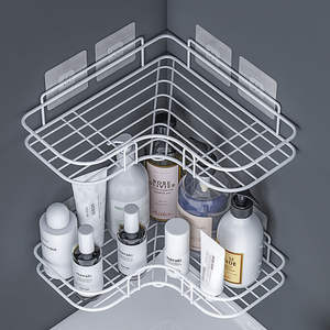 Modern Non-perforated Triangle Wall-Mounted <b>Storage</b> Rack with Strong Adhesive for Bathroom and <b>Kitchen</b> <b>Corners</b> - Product Image 3