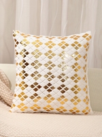 Housse de coussin de luxe avec estampage à la feuille d'or, coussin décoratif carré moderne, housse de coussin décorative douce pour la maison et l'hôtel