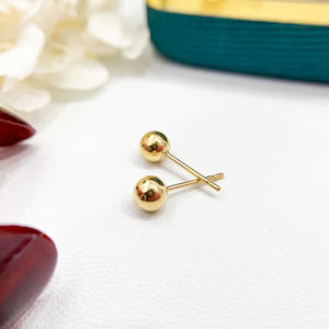 Lot de 14K d'accessoires en perles DIY, boules en or lisse moulé, clous pour homme et femme, supports vides pour boucles d'oreilles, artisanat de mode - Product Image 3