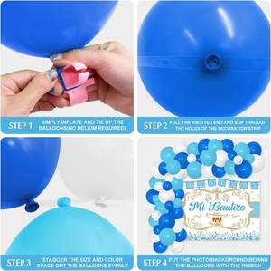 Juego de 78 Guirnaldas de Globos Azules de <span class=keywords><strong>Mi</strong></span> Bautizo para que Dios Bendiga al Bebé Decoración de Fiesta de Bautizo - Product Image 3