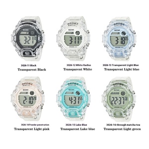 Cổ điển trong suốt của phụ nữ Macarons điện tử thể thao xem đơn giản kẹo hiển thị kỹ thuật số với phim hoạt hình nhựa ban nhạc cho sinh viên - Product Image 4