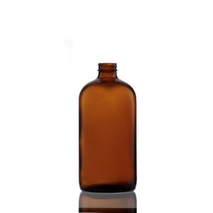 8OZ ambra Boston bottiglia di vetro rotonda 24mm Finshi 1oz 4oz 6oz 16oz 32oz ambra - Product Image 1