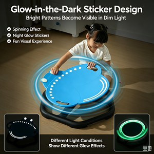 Chaise tournante sensorielle pour enfants Firefly Glow-in-Dark, <span class=keywords><strong>jouet</strong></span> d'équilibre rotatif à 360°, siège d'entraînement vestibulaire avec base en plastique/métal - Product Image 6