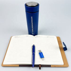 Luxury A5 Business Pu <b>Leather</b> <b>Diary</b> Journal Notebook Pen Flash Drive and Vacuum Bottle Gift Set With Corporate Packaging Box - Product Image 4