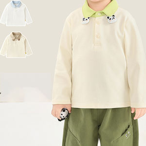 Camiseta de Manga Larga con Cuello Polo para Niños, Conjunto de Primavera para Niñas, Camiseta Básica de Primavera para Niños, Top de Primavera y Otoño para Bebés - Product Image 4