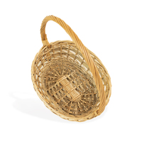 Paniers en osier vintage circulaires de grande taille avec poignées, écologiques, pour fruits et rangement de Pâques, vente en gros