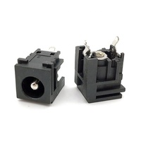 Enchufe de alimentación CC vertical de 2 pines con patas dobladas y poste, núcleo interno de 3.0 mm, conector hembra de alta corriente para teléfonos móviles, cargadores de audio