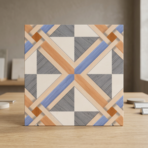 Carreaux de sol en céramique rustiques effet bois 40x40cm, en porcelaine émaillée mate antidérapante pour la décoration intérieure - Product Image 5