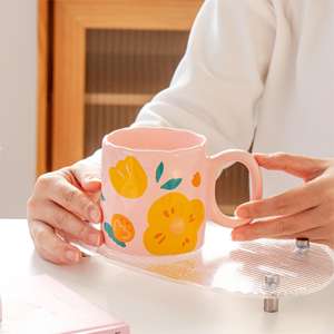 Taza de Cerámica Creativa de Alta Calidad con Diseño Floral, para el Hogar, <span class=keywords><strong>Desayuno</strong></span>, Gran Capacidad, para Agua, Oficina, Café - Product Image 3