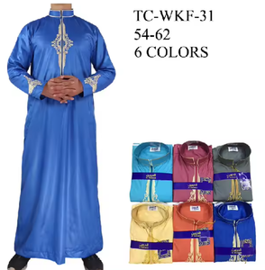 Fábrica Personalizar Punto árabe Hombres africanos Tela brillante Ropa nacional <span class=keywords><strong>Toga</strong></span> árabe Thobe - Product Image 2