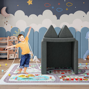 Sofá Modular Infantil en Forma de Cuadrado, Sofá de Juego para Niños, Funda Extraíble, Cojín de Espuma Convertible para Apartamento o Escuela - Product Image 1