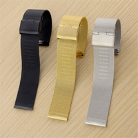 0.4 ligne boucle de maille milanaise à dégagement rapide bracelet de montre magnétique en acier inoxydable 8/10/12/14/16/18/20/22/24mm bracelet en métal