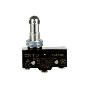 Microinterruptor Eléctrico CM-1308 de CNTD Changde, Auto-Reiniciable, Rodillo Recto con Límite de Recorrido, Circuito SPDT, Hecho de Plástico - Product Image 1