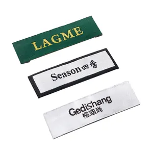 Ribbon Labels Satin High Quality Eco Custom Personalised Wholesale Fashion Ribbon Leather Label Designer Satin Fabric Tags Woven Clothing Labels