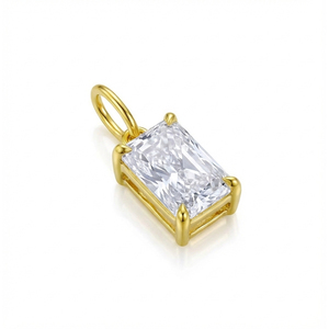 قلادة بحجر الماس المختبري 1.01 قيراط بقطع زمردي من الذهب عيار 18 قيراط 40+5 سم ذهب أبيض وأصفر HPHT CVD - Product Image 5