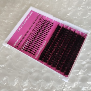 Mi giả chùm sợi PBT Hàn Quốc tự làm, kiểu xù, chân mi nhọn, mi giả chùm 3D giả lông chồn, bán buôn mi chùm tự làm - Product Image 4