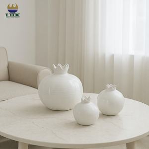Branco Cerâmica Romã Vaso Fruta Decorativa para Sala de Estar Wedding Centerpiece, Modern Minimalista Home Decor Vaso De Flor - Product Image 1