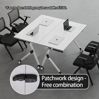 Table de formation pliable réglable au design moderne et épuré, mobilier de bureau en bois durable et multifonctionnel pour usage commercial