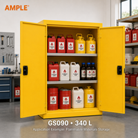 Armoire de sécurité industrielle pour produits inflammables 340L (90 gallons) jaune à double porte en acier pour stockage de produits chimiques pour écoles, ateliers et achats professionnels