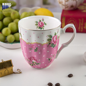 Cangkir Kopi Bone China Berkualitas Tinggi Motif Bunga Cangkir Teh Tepi Emas Timbul Cangkir Kopi Susu Kreatif - Product Image 6