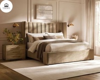 Cadre de lit queen style pin meubles de maison minimalisme antique cadre de lit durable en MDF lit king base queen en bois de frêne