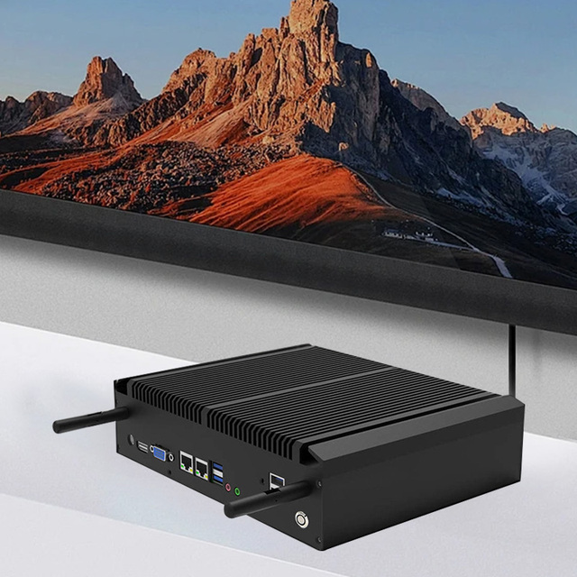 Intel Core I3 I5 I7 Industrial Box Computer Triple Display Embedded 8GB/32GB Linux OS Mini Fanless PC GPIO RS232 RS485 Dual LAN