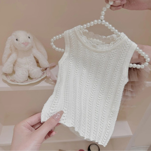 Girls Tutu Skirt And Pants Set Mesh Cake Skirt With Bow Cute Vest Shorts Two Piece Childrens Outfits - Product Image 2