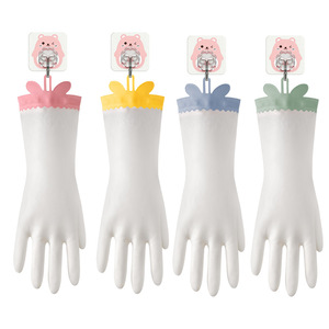 Soft Rabbit Ear Household <b>Gloves</b> Waterproof Non Slip <b>Long</b> Length Kitchen Cleaning <b>Gloves</b> For Dishwashing Laundry - Product Image 5