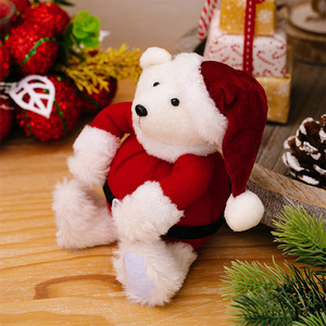 Santa Dressed Sitting <b>Bear</b> <b>Figurine</b> Christmas Theme Doll Ornament Eco-Friendly Non-woven Fabric Children's Christmas Gift - Product Image 5