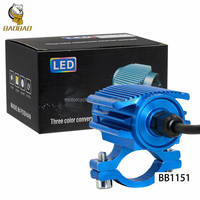 BAOBAO LIGHTING Mini projecteur LED pour moto, en aluminium, 12V, blanc et jaune, double couleur, clignotant, pour vélo