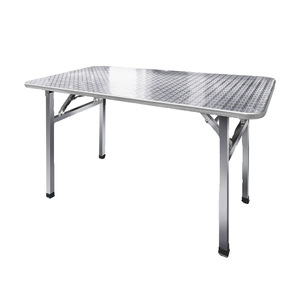 Foldable Stainless Steel Round <b>Table</b> 80x120cm Outdoor <b>Portable</b> Folding <b>Table</b> for Home Dorm BBQ Market Use - Product Image 3