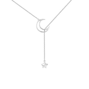 Moonlit Shooting Star Necklace Stainless Steel Moon Pendant Clavicle Chain For Women Gift Autumn Winter Jewelry - Product Image 2