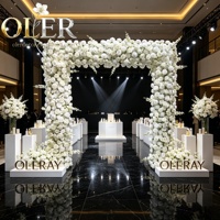 Nouvelles fleurs artificielles blanches en forme de rose pour arche de mariage, arrangement floral en soie pour décoration de toile de fond de mariage, vente en gros personnalisée