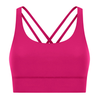 Logo personnalisé style classique double face brossé dos croisé hauts de gymnastique femmes soutien-gorge d'entraînement sous-vêtements de yoga débardeur de fitness