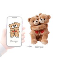 Ours en peluche personnalisé, jouets en peluche super doux, rembourrés en coton PP, tailles de 10 à 50 cm, détails brodés, fonction anti-stress